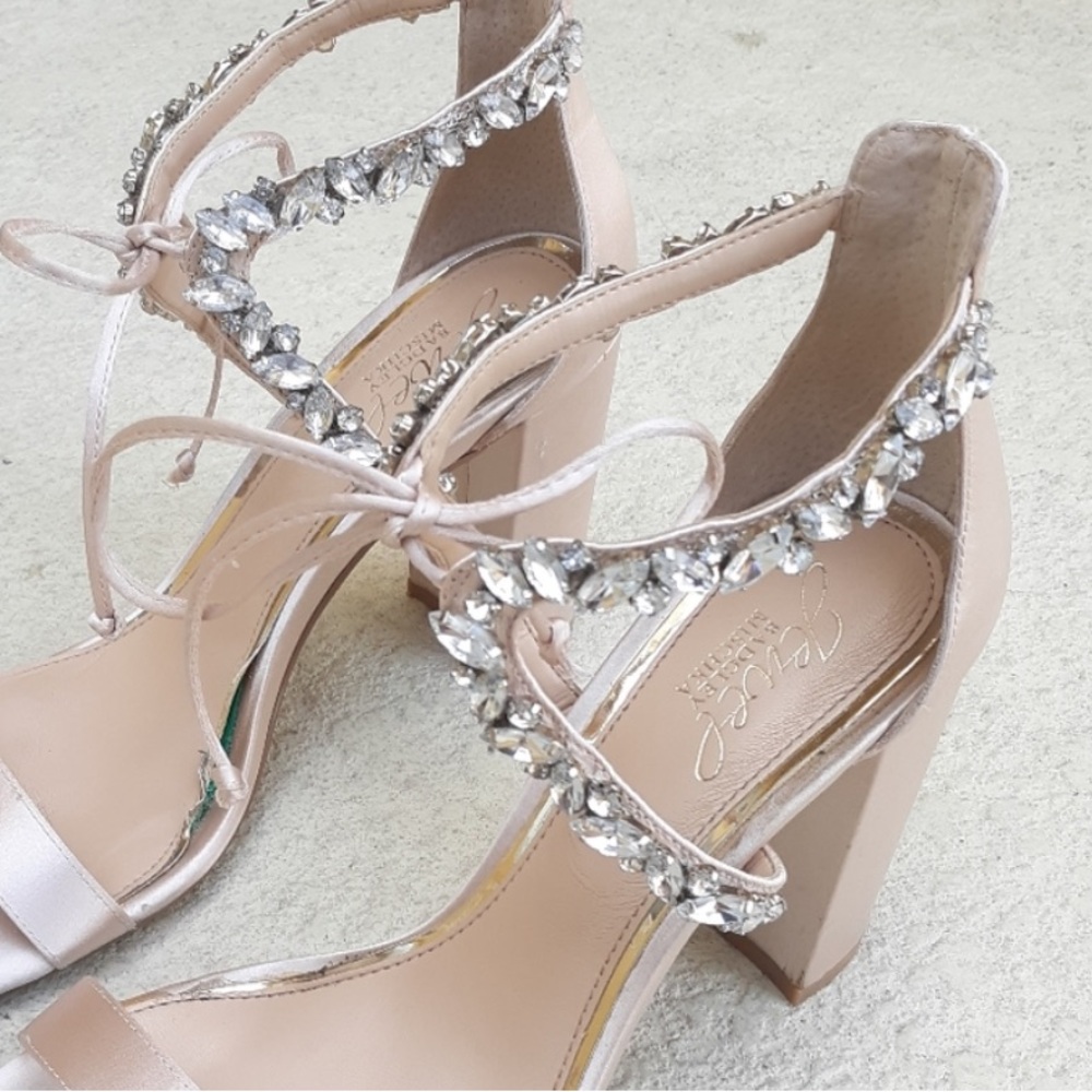 BADGLEY MISCHKA Jewel High Heels Sandals Size 7.5